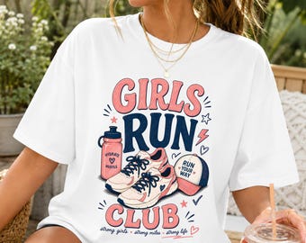 Girls Run Club PNG, Running Girl PNG, Women’s Running Shirt Design, Runner PNG, Marathon Sublimation, Fitness Png, Cool Moms Run Club