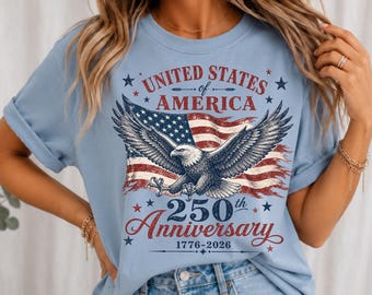 250th Anniversary USA PNG, United States of America PNG, America 250th, 1776-2026 Patriotic Design, Vintage American Flag Sublimation