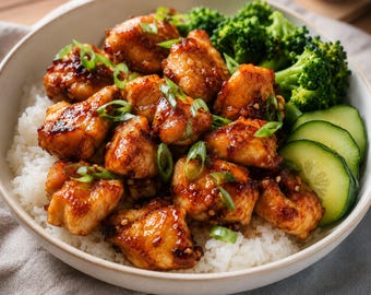 Hot Honey Garlic Air Fryer Chicken Bites Recipe PDF, Easy 25-Minute Dinner, Printable Chicken Recipe, Instant Download