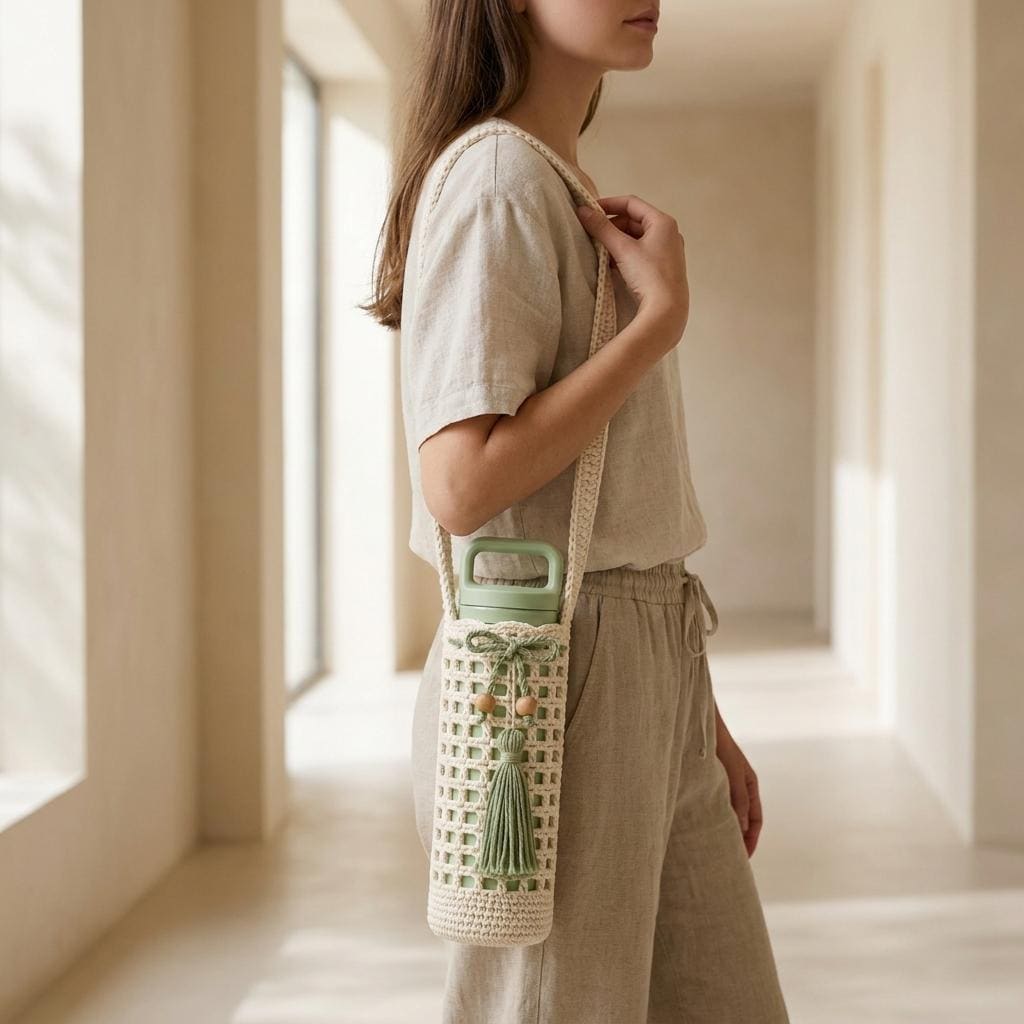 Boho Mesh Water Bottle Holder