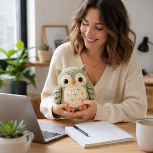 Owl Crochet Pattern PDF, Amigurumi Owl Plush Toy, Easy Amigurumi Owl Pattern, Woodland Nursery Gift image 7