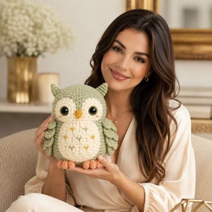 Owl Crochet Pattern PDF, Amigurumi Owl Plush Toy, Easy Amigurumi Owl Pattern, Woodland Nursery Gift image 6