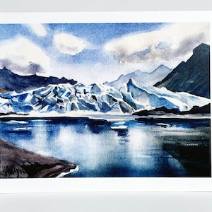 Matanuska Glacier/Pioneer Peak Early Spring Watercolor Notecard Set