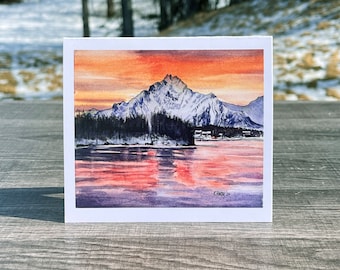 Pioneer Peak Sunrise Watercolor Notecard Set