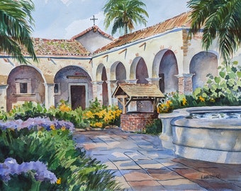 Original Watercolor Mission Well
