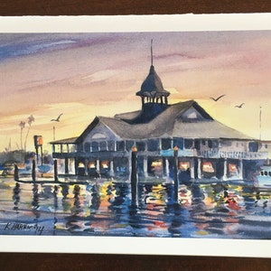 Balboa Pavilion Watercolor Notecards image 1