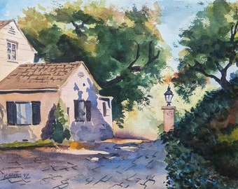 Original Watercolor of Descanso Gardens House