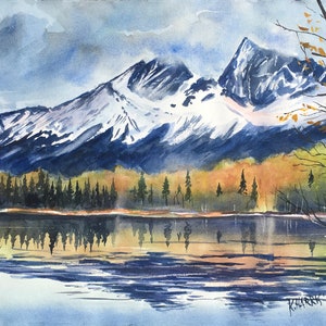 Alaskan Lake Original Watercolor