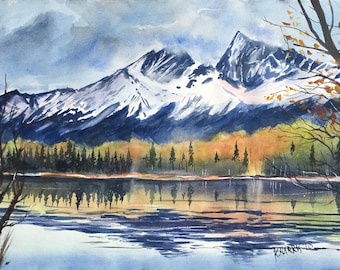 Alaskan Lake Original Watercolor