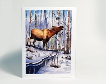 Moose Watercolor Note Cards