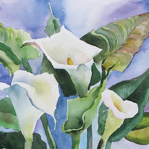 Calla Lilies Watercolor Notecard Set/ 2 Designs