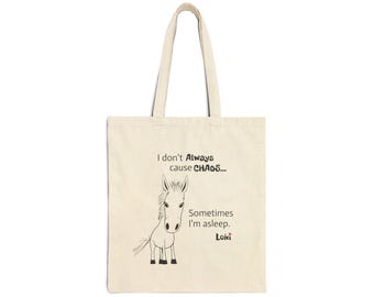 Bolso de mano Minimal Line con diseño de burro / Bolso pequeño de lona con ilustración de burro