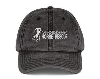 Gorra bordada de Mississippi Horse Rescue / Sombrero vintage desgastado