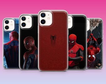 Funda para teléfono Spider-Man, diseño de superhéroe de cómic, compatible con iPhone 17Pro, 16, 15, 14, 13, 12, Samsung S25, S24, S23Fe, S22, A16, A26, Pixel 10 y 9Pro.