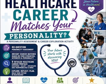 Healthcare Career Personality Assessment Workbook for Teens (Digital Download)