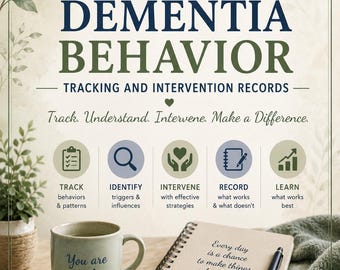 Dementia Behavior Tracking Log | Caregiver Intervention & Trigger Records (Printable PDF)
