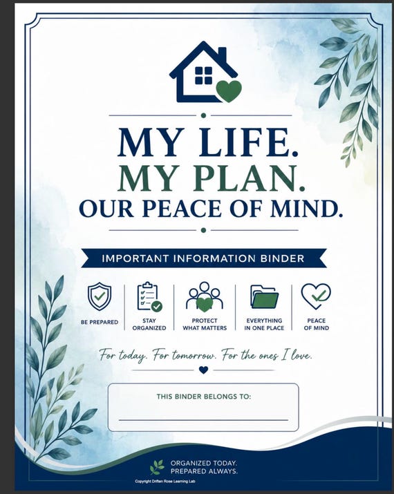 Age in Place Planner Printable | Senior Care Binder | Medical & Caregiver Organizer