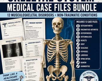 Skeletal System Medical Case Files Bundle | Anatomy Printable (PDF)