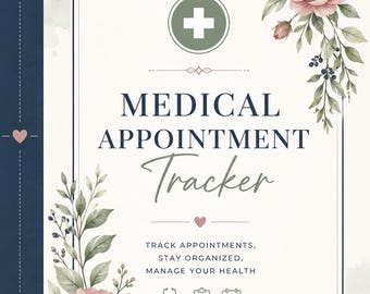Medical Health Tracker Printable Binder | Symptom, Appointment, Medication Log (PDF)