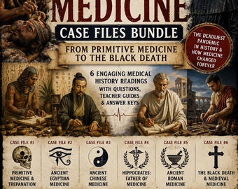 History of Medicine Bundle | Medical History Activities | Ancient Medicine | Black Death | Health Science | World History | Printable PDF