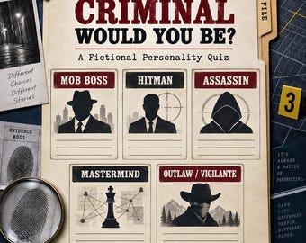 Criminal Alter Ego Personality Quiz | Mugshot Photo Activity (Digital Download)