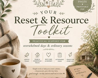 Homestead Reset Planner | ADHD Home Management, Self-Care Toolkit (PDF Download)