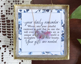 Your Gifts Are Needed Necklace, The World Needs You Daily Reminder That You Matter, Colorful Gold Necklace Gift for Daughter Sister Necklace