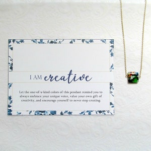 I Am Creative Necklace, Creativity Encouragement, Colorful Necklace, Colorful Gold Minimalist Necklace, Use Your Voice, Live Creatively