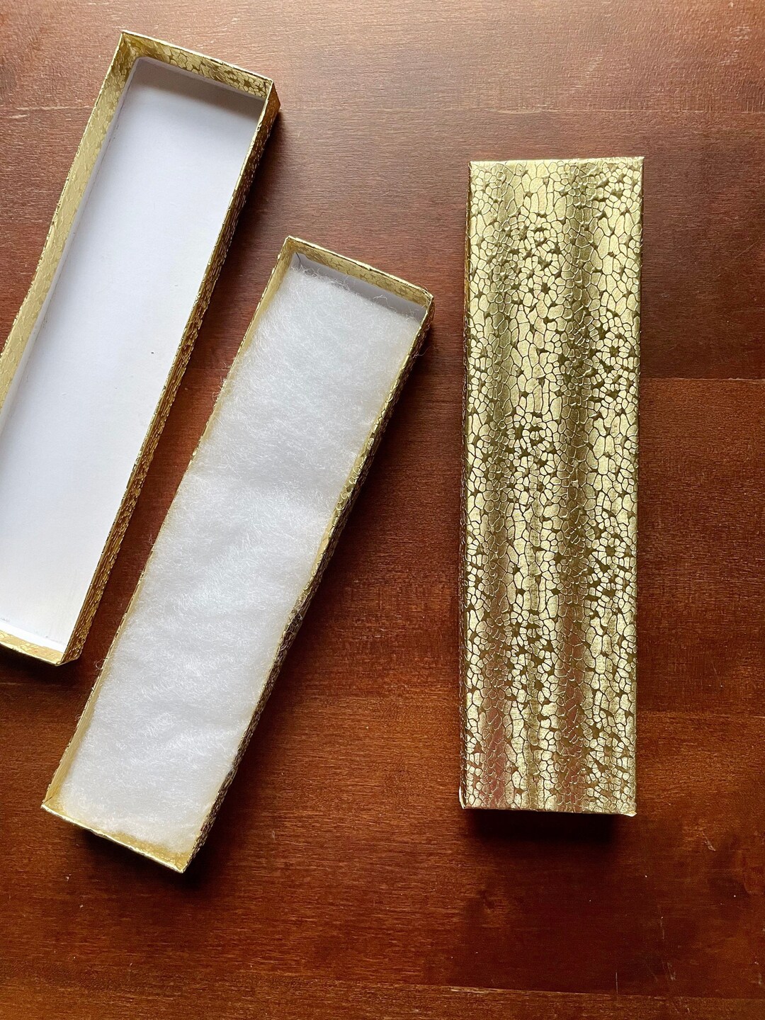 Gold Foil Gift Boxes Cotton Filled Necklace Shipping Boxes Etsy