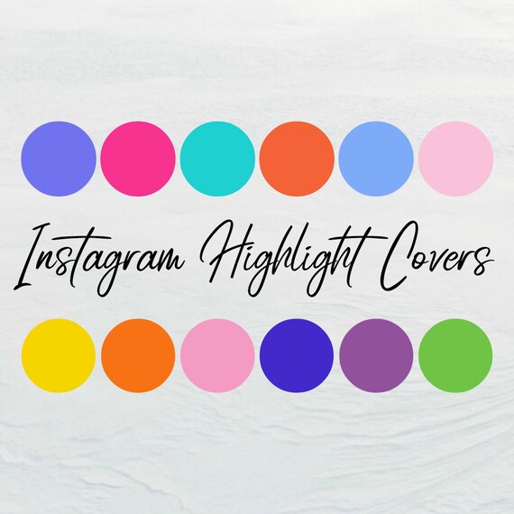 Bright Neon Colorful Instagram Story Highlight Covers Solid Etsy