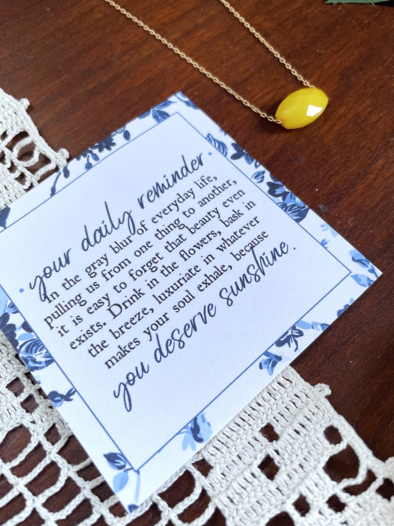 You Deserve Happy, Sunshine Necklace, You Deserve Sunshine, Your Daily Reminder, Self Love Necklace, Quotes About Life, Inspirational Gift image 5