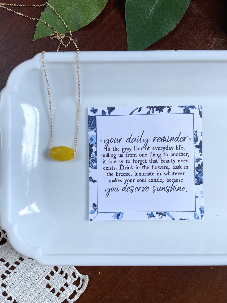 You Deserve Happy, Sunshine Necklace, You Deserve Sunshine, Your Daily Reminder, Self Love Necklace, Quotes About Life, Inspirational Gift image 3