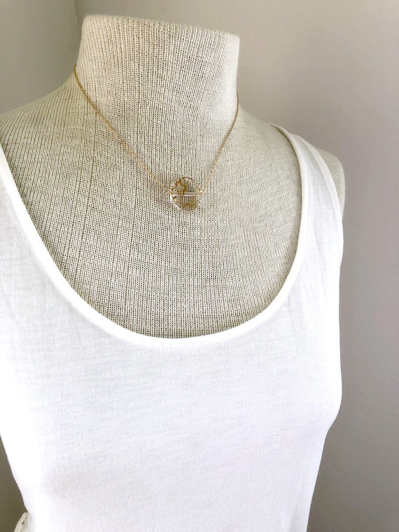 I Am Whole Necklace Kintsugi Inspired Clear Gold Round Disc Pendant Layering Necklace Intention Jewelry Hamrick Avenue image 5