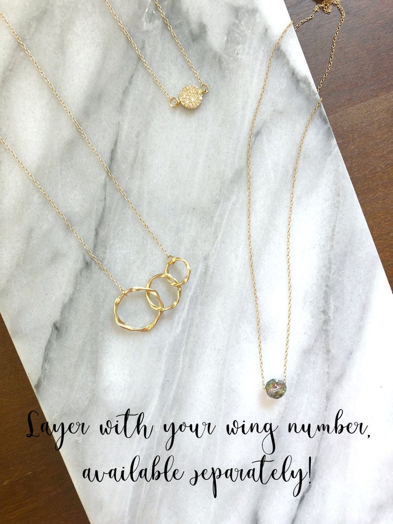 ENNEAGRAM THREE Necklace, The Enneagram Necklace, Gold Cubic Zirconia Studded Disc Minimalist Layering Necklace, Type Three image 8