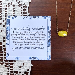 You Deserve Happy, Sunshine Necklace, You Deserve Sunshine, Your Daily Reminder, Self Love Necklace, Quotes About Life, Inspirational Gift image 4