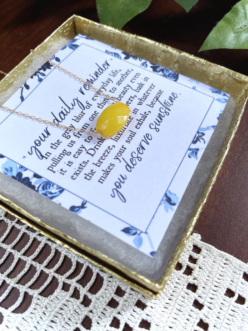 You Deserve Happy, Sunshine Necklace, You Deserve Sunshine, Your Daily Reminder, Self Love Necklace, Quotes About Life, Inspirational Gift image 2