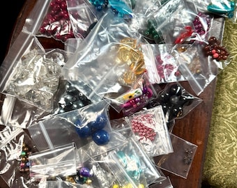 Huge Lot of Beads for Jewelry Making and Crafting, Jeweler Beginner Starter Kit, Over a Pound of 40+ Bags