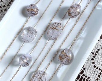 Kintsugi Inspired Jewelry, Simple Necklace, Inspirational Gift, Beautifully Broken, Modern Necklace, Minimalist Necklace, White and Gold