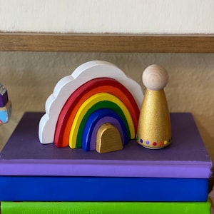 Rainbow Stacker ~ Wood Rainbow ~ Shelf Sitter ~ Tiered Tray Decor ~ Pretend Play ~ Wood Toys