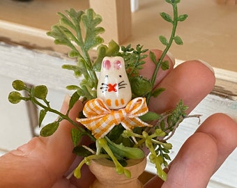 Dollhouse Miniature Plant ~ 1:12 scale plant in vase ~ Easter dollhouse decor