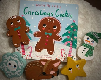 Christmas Book Play Set ~ Handpainted Wood Toy ~ Peg Dolls ~ Christmas Peg Dolls ~ You’re My Little Christmas Cookie