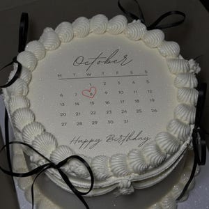 Décoration de gâteau calendrier personnalisé, date personnalisée révélant Burn Away