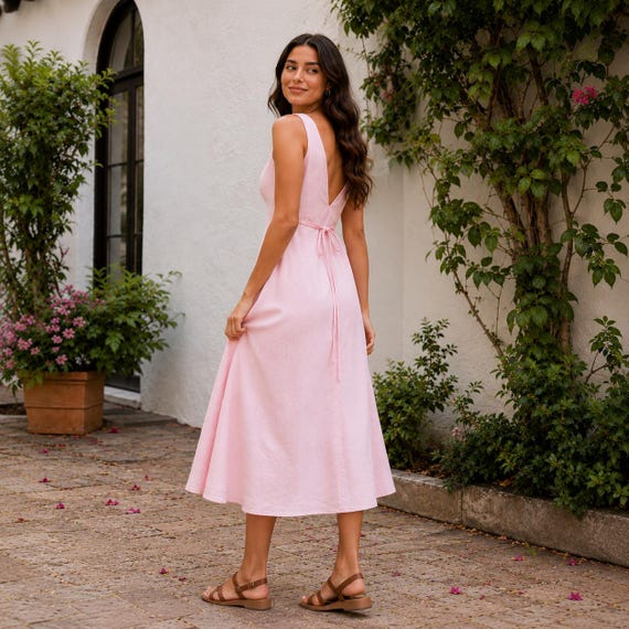 bias cut linen dress pattern Linen Bias Cut Midi Dress Sewing Pattern| V Neck Slip Dress| Prom Dress|  Summer Dress| Bridesmaid dress| Sewing Tutorial| US 0-22