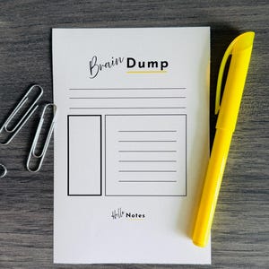 Bloco de notas imprimível para brainstorming | Download digital 10x15 | Folha de exercícios para brainstorming | Download instantâneo HelloNote