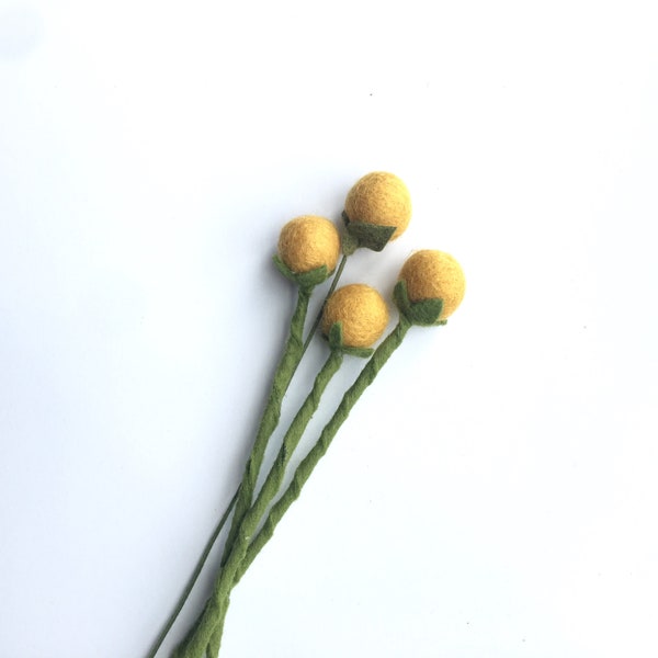 Felt Billy Balls / craspedia- Build your own Bouquet - Felt Flowers A La Carte