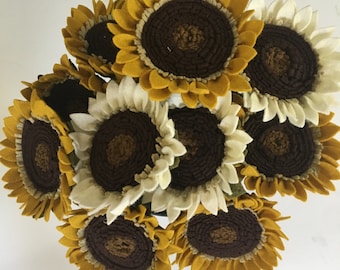 Felt Sunflower - Build your own Bouquet - Felt Flowers A La Carte