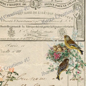 Descarga instantánea-Recibo francés vintage