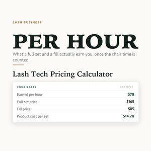 まつげエクステ料金計算ツール｜料金設定、リフィル料金、収入プランナー（Excel、Googleスプレッドシート対応）