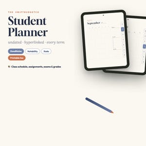 Agenda para estudiantes universitarios (sin fecha) / Horario de clases, seguimiento de tareas y calificaciones / PDF para iPad de GoodNotes Notability