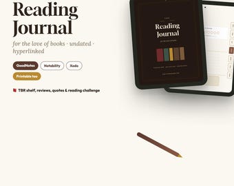 Digitales Lesetagebuch für Dark Academia | Hyperlink-Buch-Tracker, TBR-Regal & Rezensionsliste, GoodNotes für iPad (PDF)
